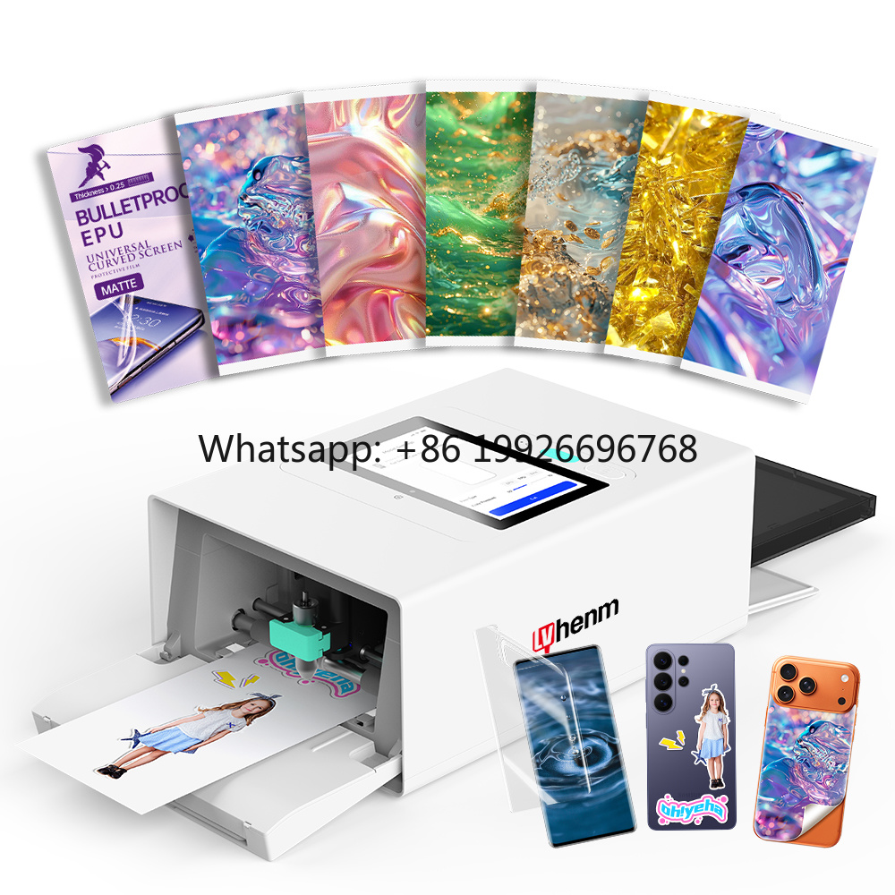 Hydrogel Screen Protector - เครื่องพิมพ์สกินโทรศัพท์สำหรับฟิล์มไฮโดรเจลและฟิล์มกันรอยหน้าจอโทรศัพท์มือถือ พร้อมระบบตัดและพิมพ์ภาพความละเอียดสูงด้วยการดึงข้อมูลภาพจาก AI